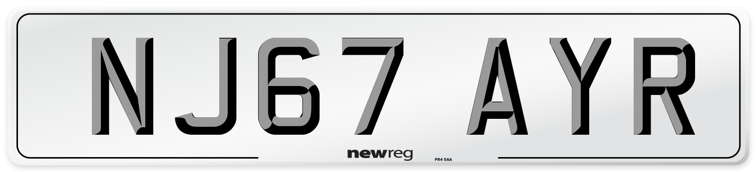 NJ67 AYR Number Plate from New Reg